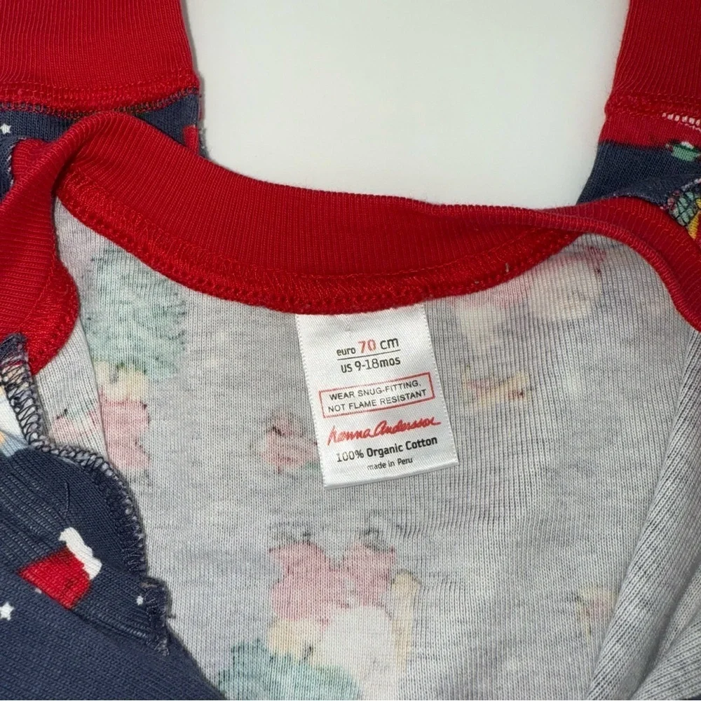 Hanna Andersson Christmas Santa Zipper Organic Cotton Sleeper